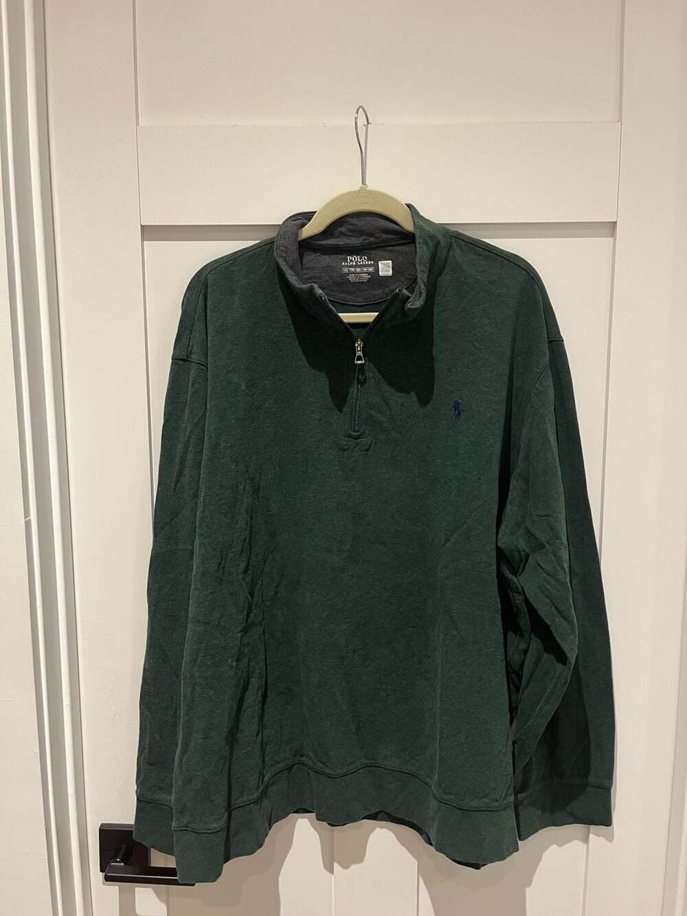Polo Ralph Lauren Luxury Jersey Quarter-Zip Pullover in Scotch Pine Heather